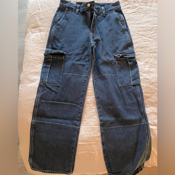 Women’s Dark Blue Cargo Pants - Picture 1 of 6